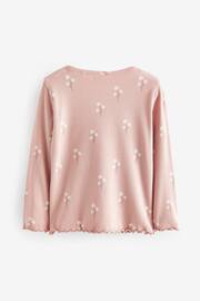 Pink Ditsy Floral Cotton Rich Long Sleeve Rib T-Shirt (3mths-7yrs) - Image 6 of 8