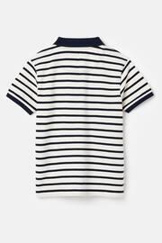 Joules Filbert Navy Blue Striped Pique Cotton Polo Shirt - Image 2 of 5