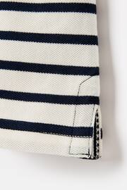 Joules Filbert Navy Blue Striped Pique Cotton Polo Shirt - Image 4 of 5