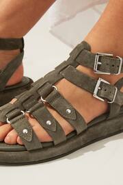 Khaki Green Regular/Wide Fit Forever Comfort® Leather Gladiator Sandals - Image 2 of 8