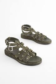 Khaki Green Regular/Wide Fit Forever Comfort® Leather Gladiator Sandals - Image 3 of 8