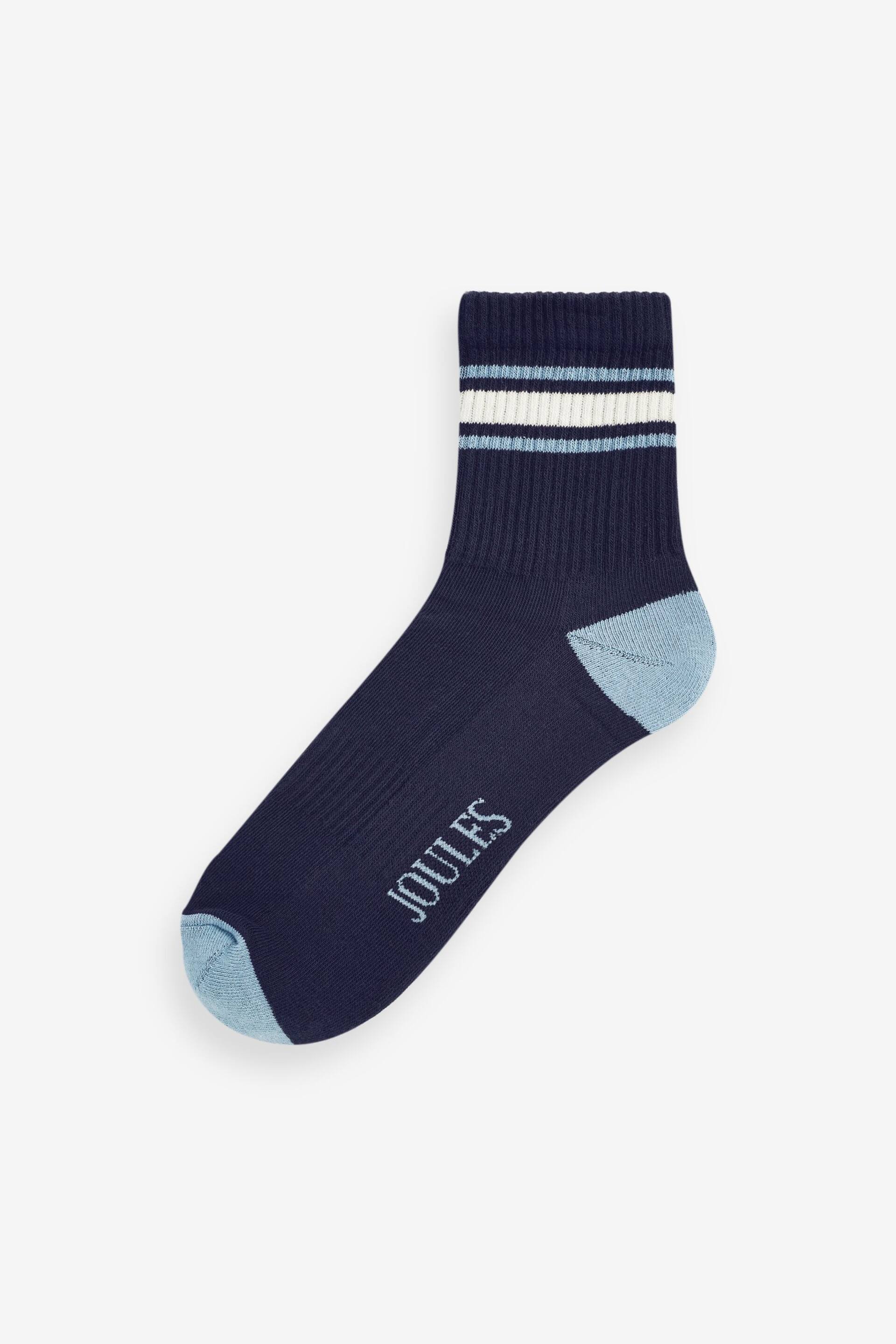Joules Volley White/Blue Tennis Socks 2PK - Image 2 of 5