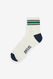 Joules Volley White/Blue Tennis Socks 2PK - Image 3 of 5