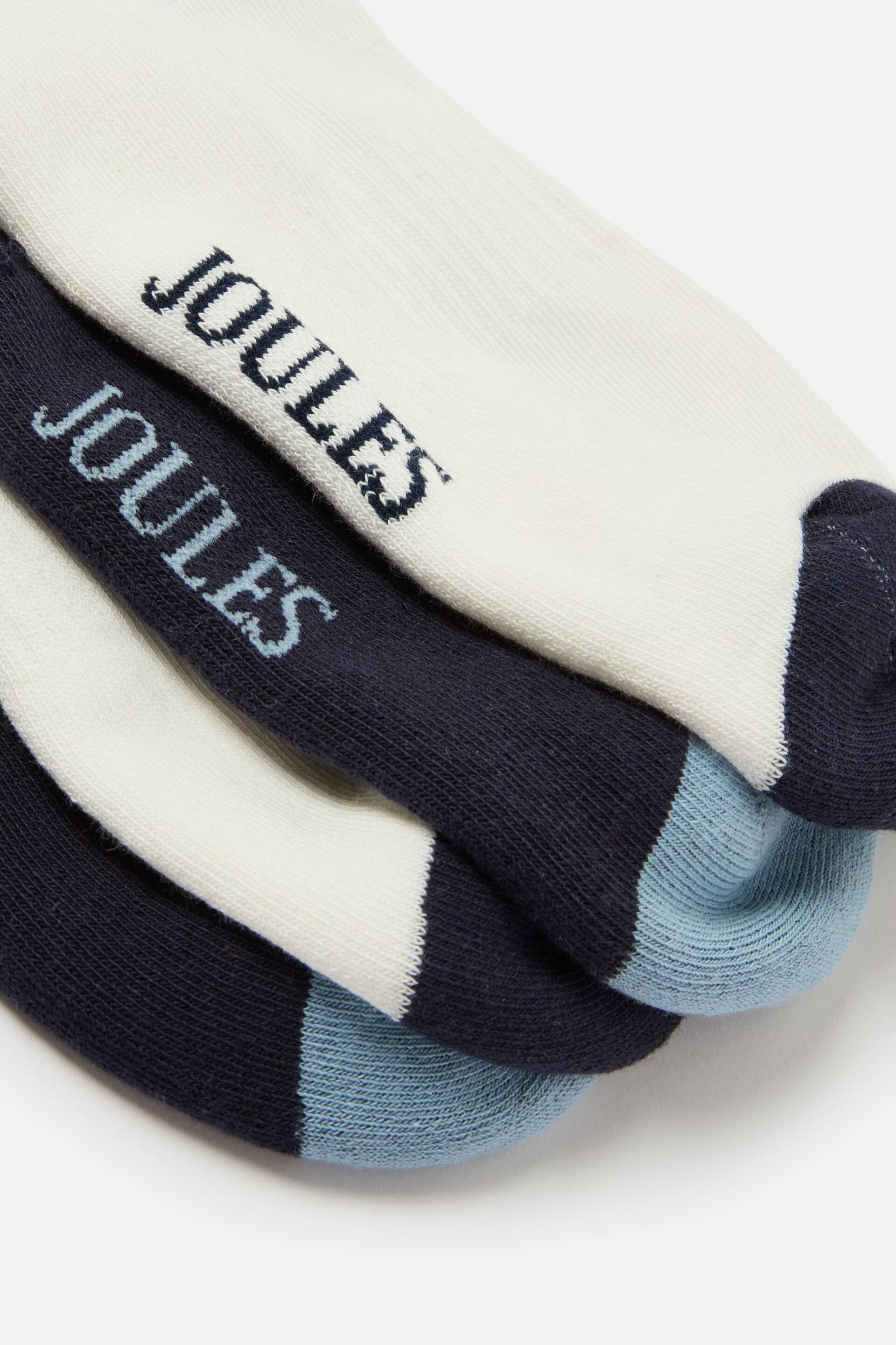 Joules Volley White/Blue Tennis Socks 2PK - Image 5 of 5