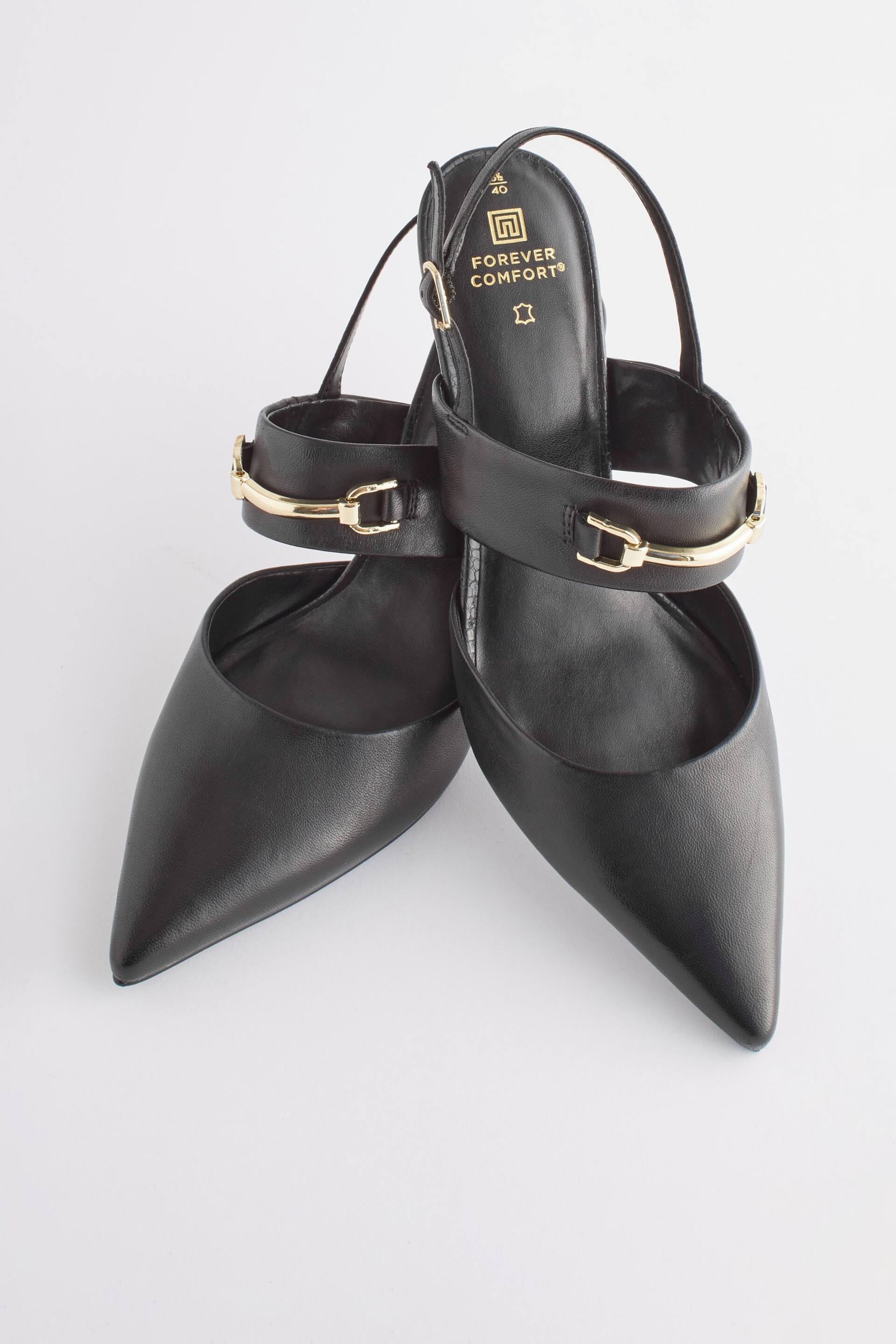 Black Forever Comfort® Leather Snaffle Heels - Image 5 of 7