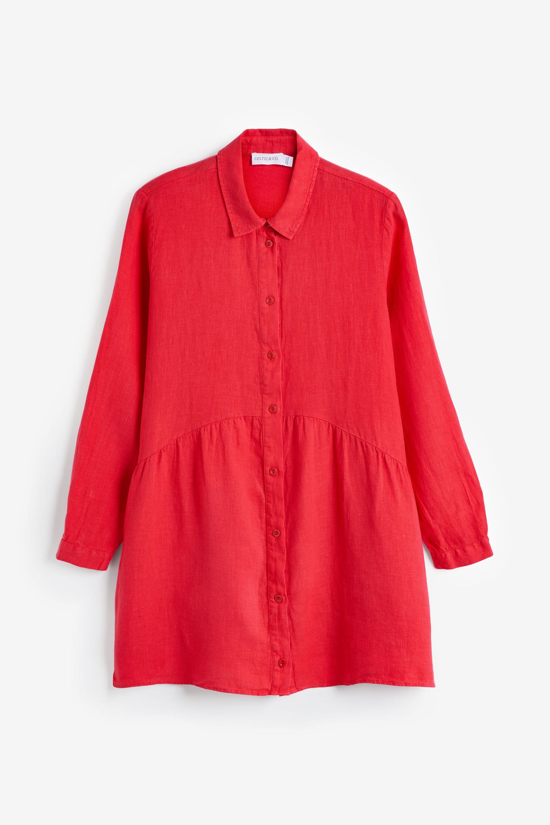 Celtic & Co. Red Linen Gathered Waist Tunic - Image 2 of 2