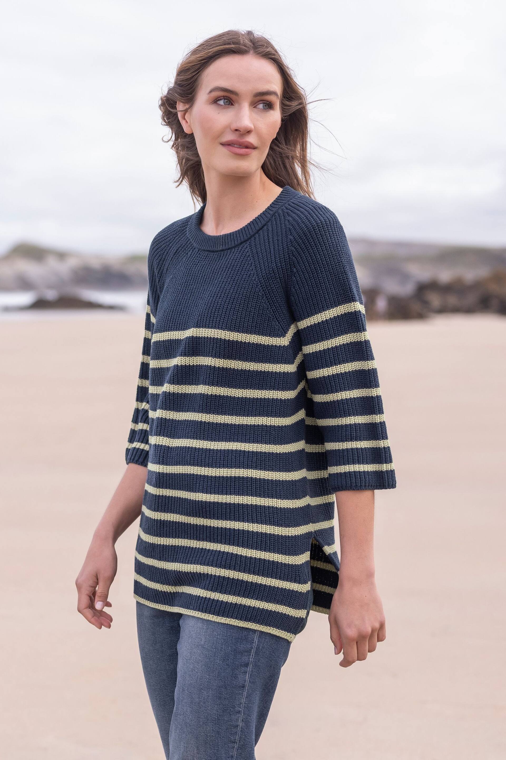 Celtic & Co. Blue Half Sleeve Knitted Jumper - Image 1 of 5
