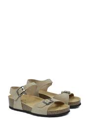 Celtic & Co. Brown Low Wedge Double Buckle Sandals - Image 4 of 6