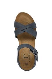 Celtic & Co. Blue Crossover Wedge Sandals - Image 6 of 7