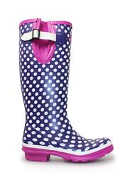 Lunar Navy Blue Polka Dot Adjustable Rubber Wellies - Image 2 of 5