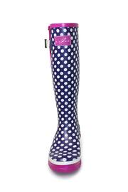 Lunar Navy Blue Polka Dot Adjustable Rubber Wellies - Image 5 of 5