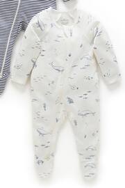 Purebaby Wattle Bee Zip Baby Sleepsuit  2 Pack - Image 7 of 9