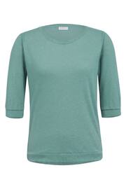 Celtic & Co. Green Linen Cotton Half Sleeve Sweatshirt - Image 4 of 7