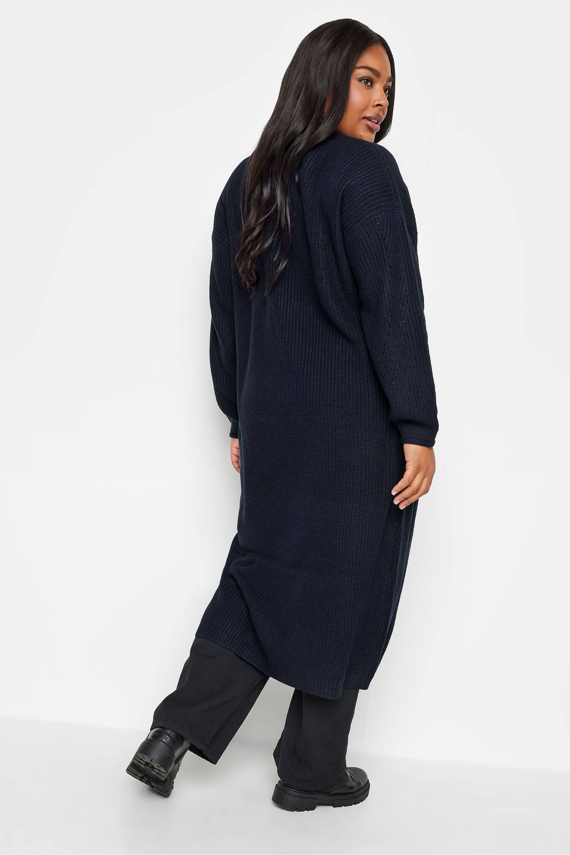 Yours Curve Blue Maxi Cardigan - Image 2 of 4