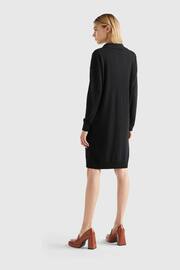 Benetton V-Neck Collared Knit Black Dress - Image 2 of 4