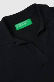 Benetton V-Neck Collared Knit Black Dress - Image 4 of 4