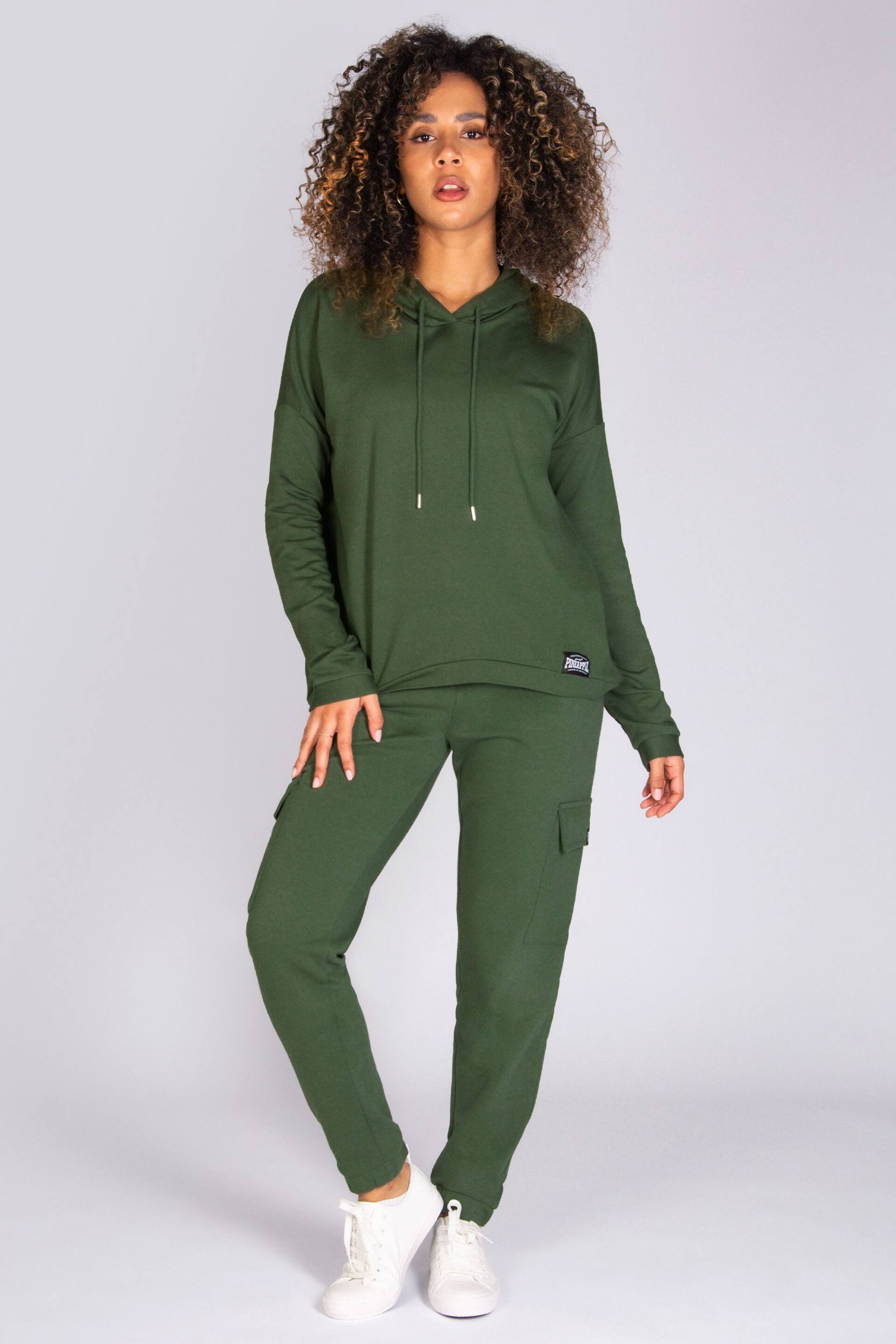 Pineapple Green Womens i Dip Hem Hoodie - Image 2 of 5