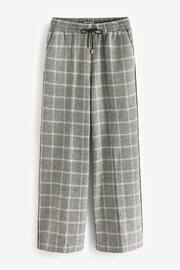 Grey Check Linen Blend Side Stripe Track Trousers - Image 5 of 6