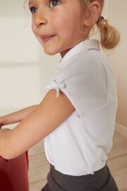 White Cotton Stretch Bow Sleeve Jersey Top (3-16yrs) - Image 4 of 9