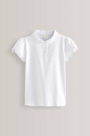 White Cotton Stretch Bow Sleeve Jersey Top (3-16yrs) - Image 6 of 9