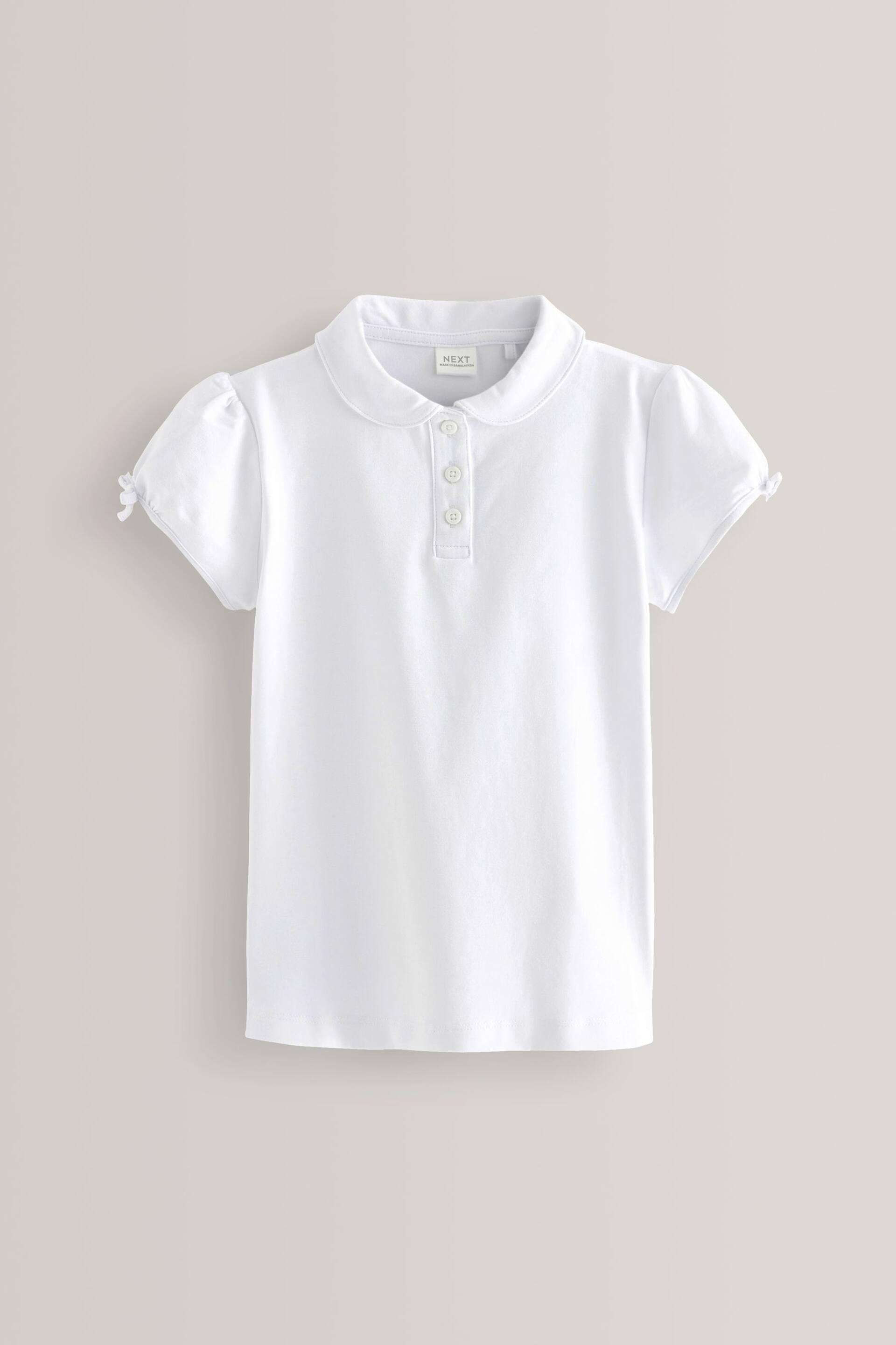 White Cotton Stretch Bow Sleeve Jersey Top (3-16yrs) - Image 6 of 9