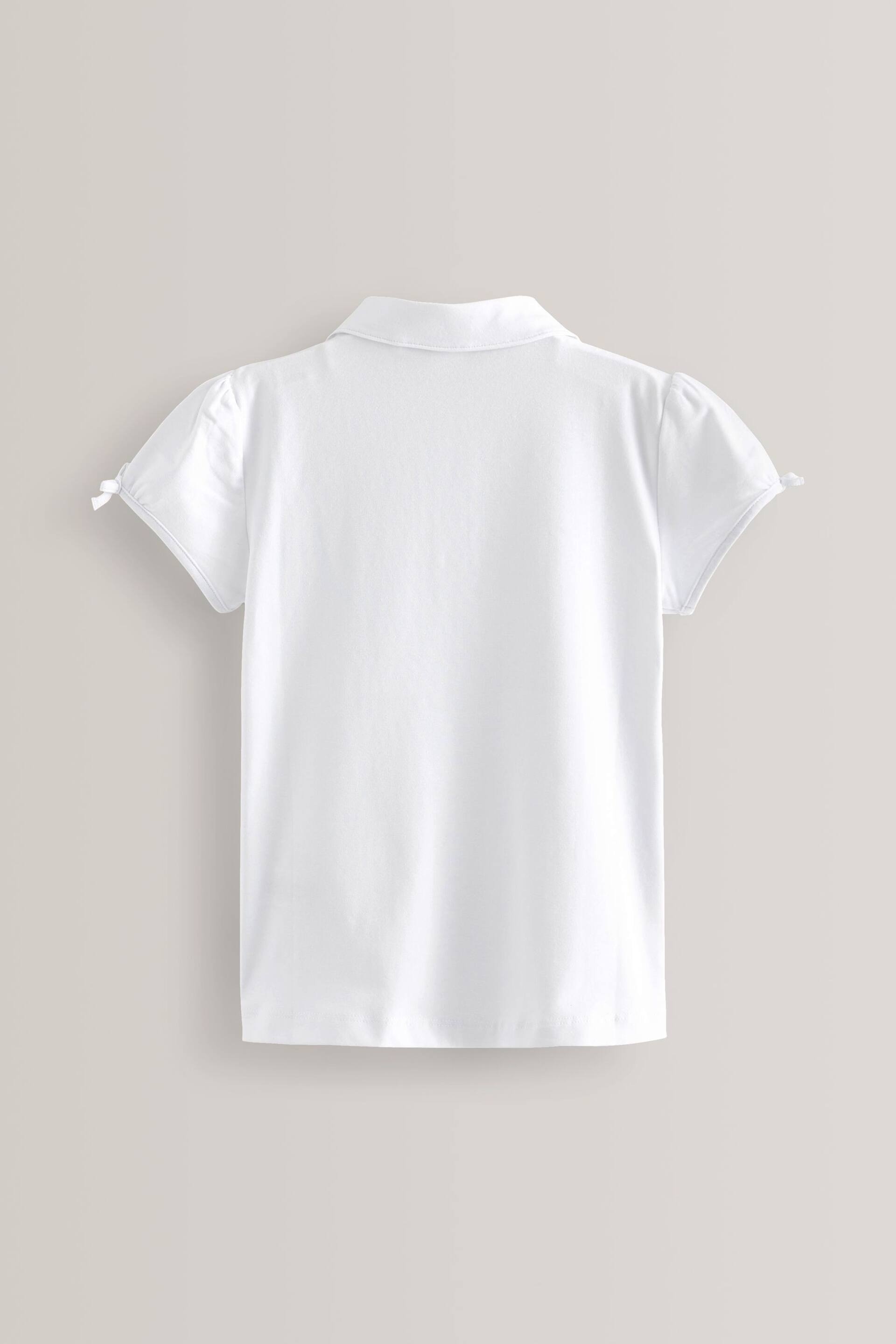 White Cotton Stretch Bow Sleeve Jersey Top (3-16yrs) - Image 7 of 9