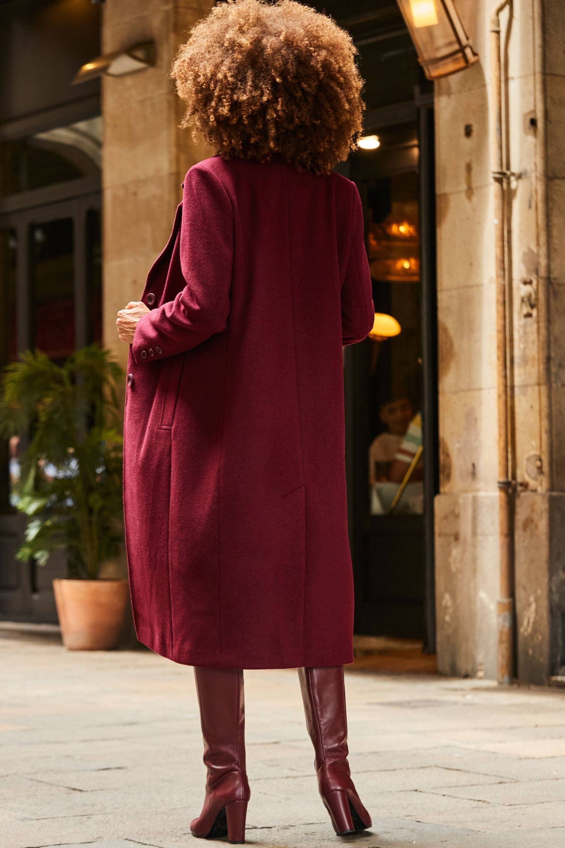 Sosandar Red Premium Longline Wool Mix Coat - Image 2 of 5
