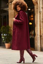 Sosandar Red Premium Longline Wool Mix Coat - Image 3 of 5