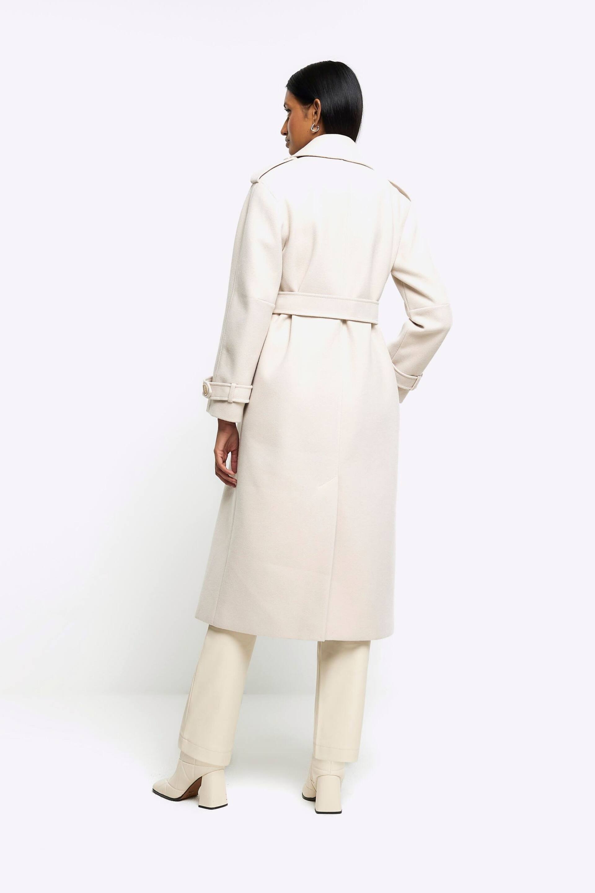 River Island Brown Relaxed Longline Trench Coat - Image 2 of 6