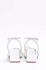 River Island Silver Clipped Tubular Heeled Sandals - Image 3 of 4