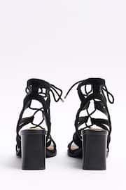 River Island Black Lace Up Heeled Sandals - Image 3 of 4