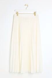 River Island Cream Pleated Midi Skirt - Image 4 of 5