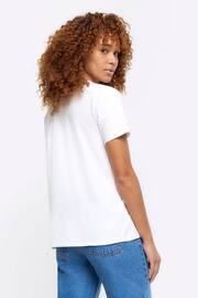 River Island White Lace Cut Work T-Shirt - Image 2 of 6