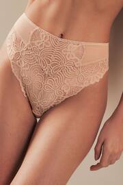 Neutral Lace High Waist High Leg Knickers - Image 1 of 4