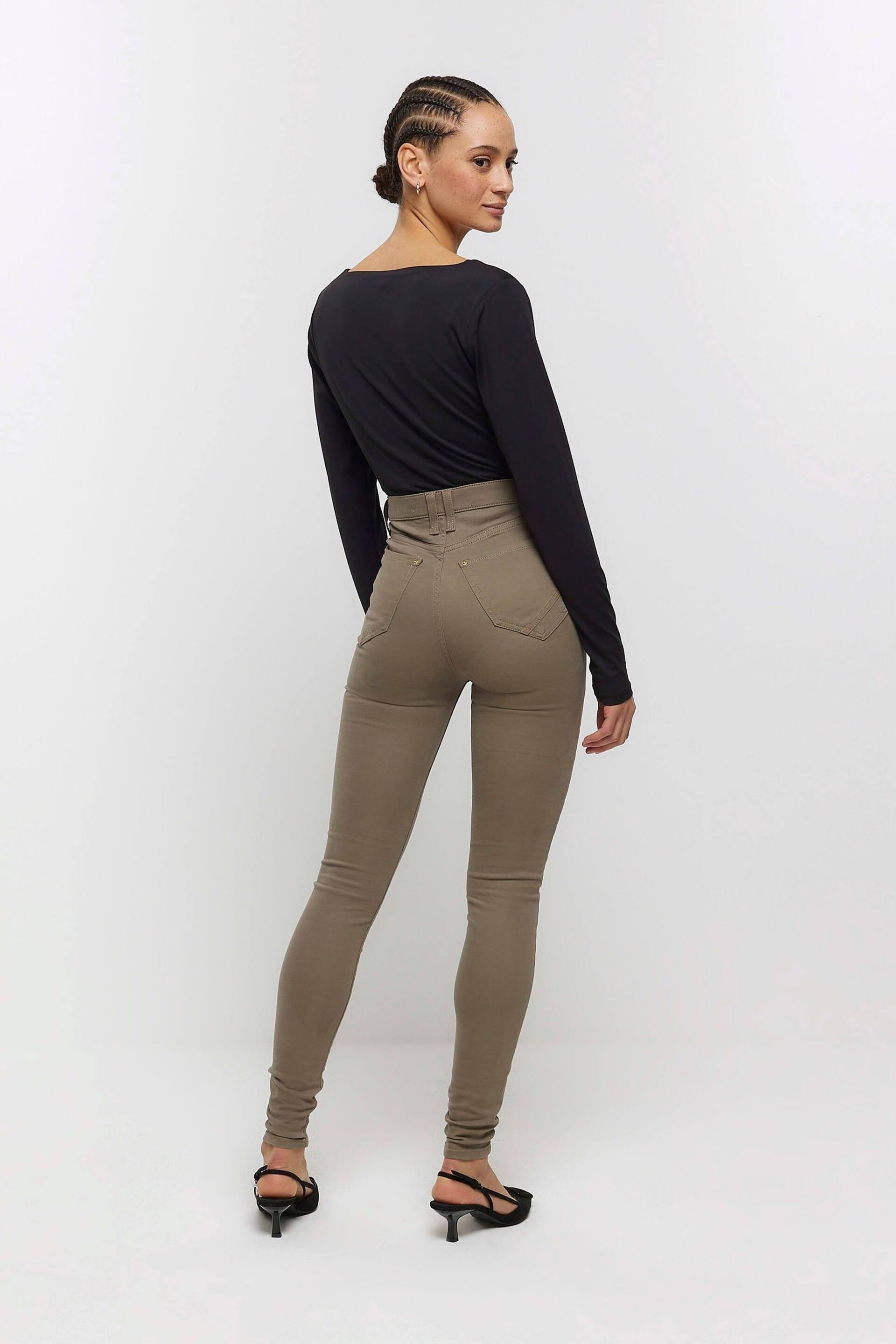 River Island Green High Rise Skinny carpenter Jeans - Image 2 of 7