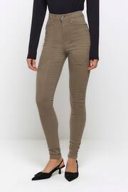 River Island Green High Rise Skinny carpenter Jeans - Image 4 of 7