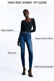 River Island Green High Rise Skinny carpenter Jeans - Image 7 of 7