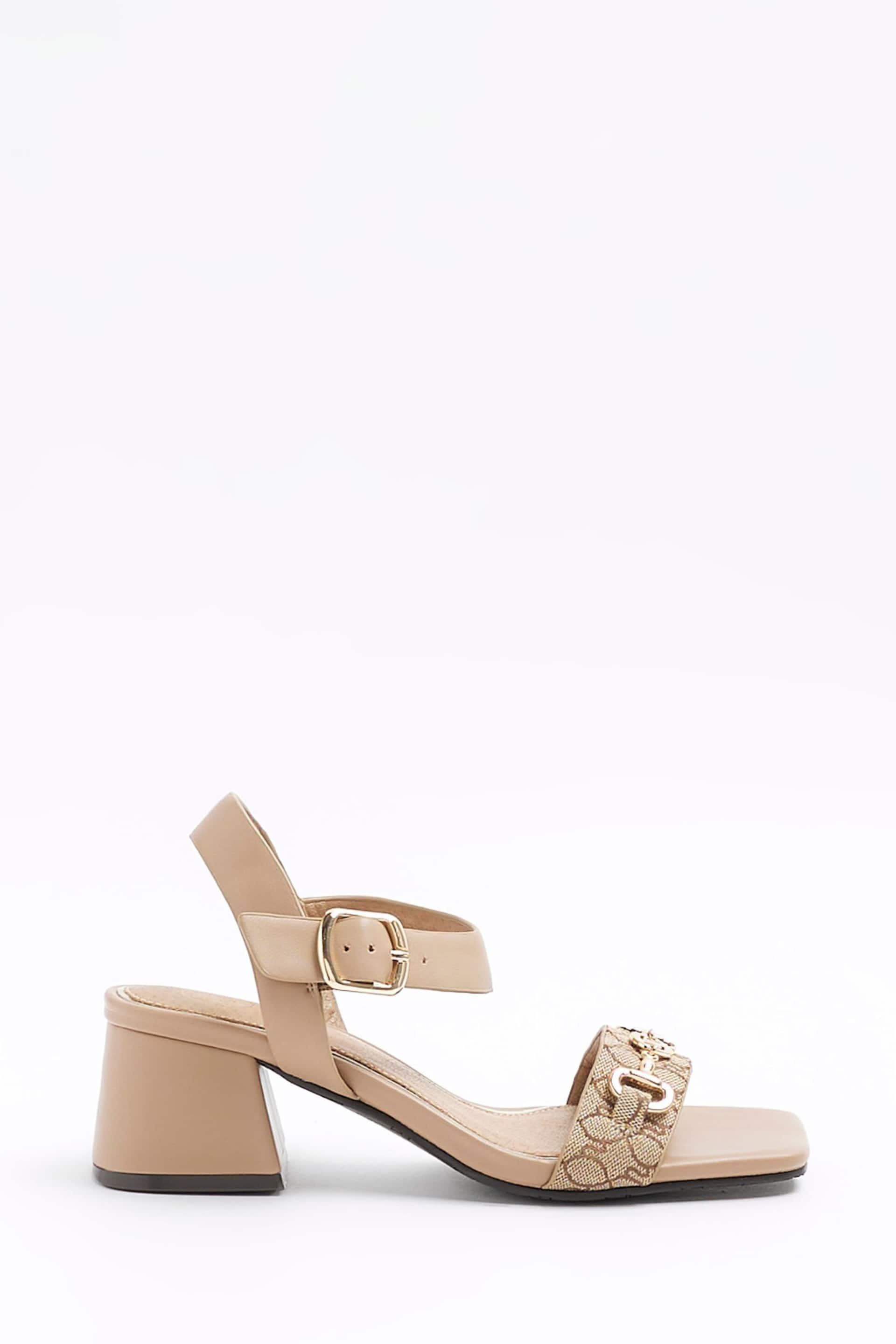 River Island Brown Snaffle Low Block Heeled Sandals - Image 1 of 4