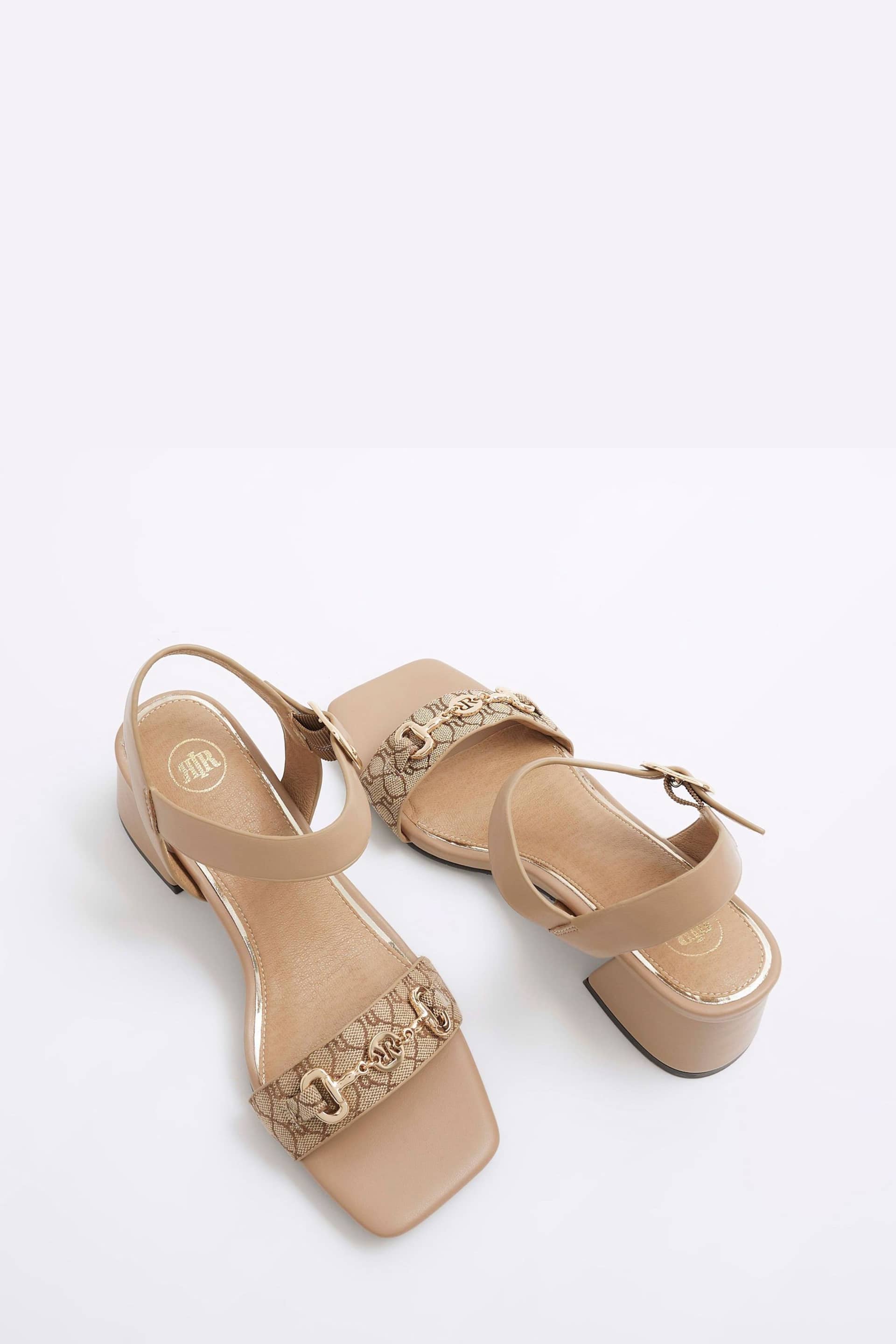 River Island Brown Snaffle Low Block Heeled Sandals - Image 2 of 4
