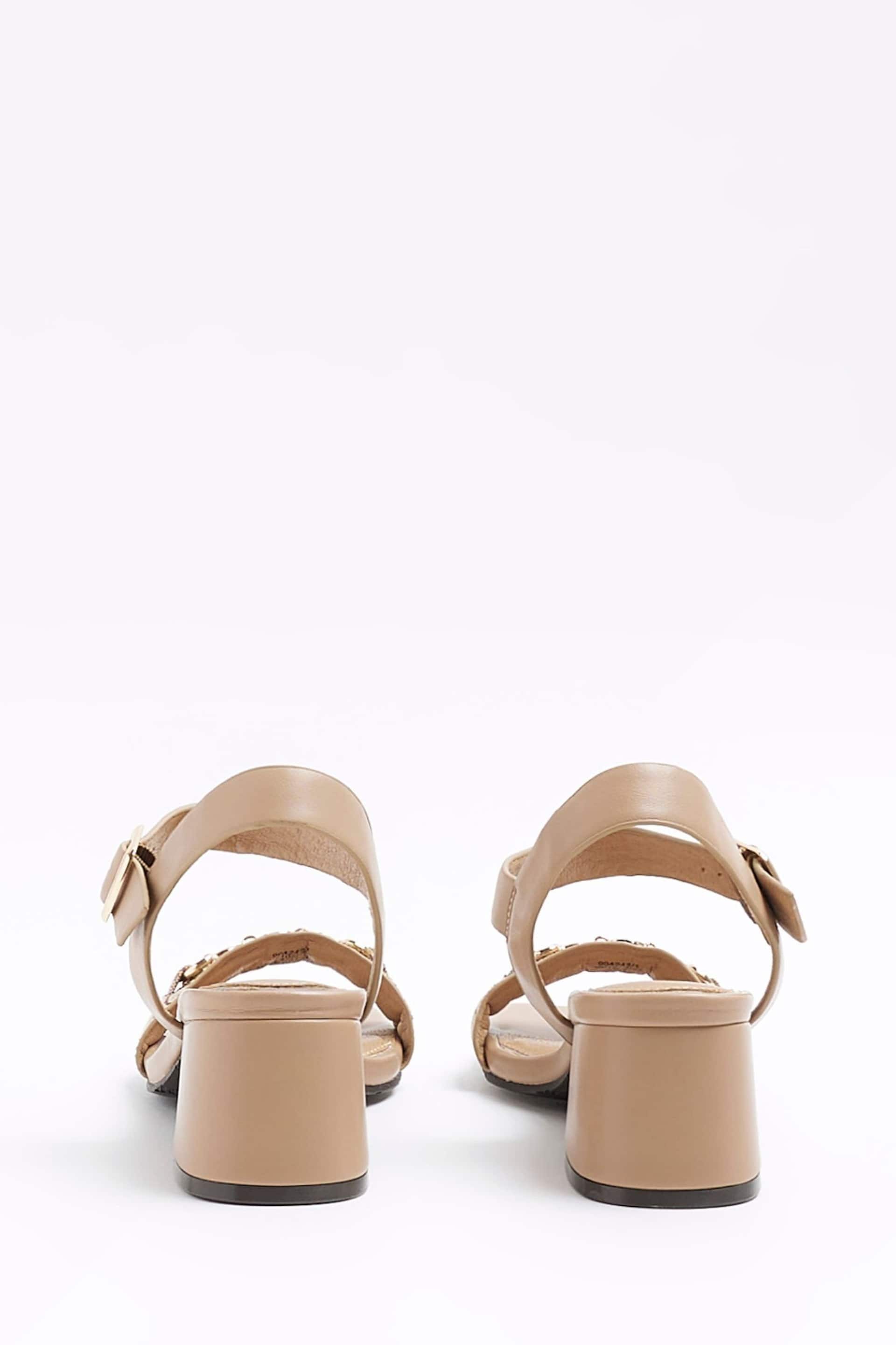 River Island Brown Snaffle Low Block Heeled Sandals - Image 3 of 4