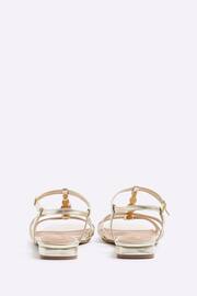 River Island Gold Beaded Flat Sandals - Image 3 of 4