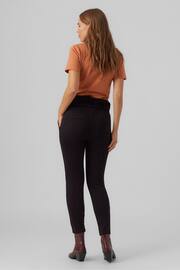 VERO MODA Black Maternity Over The Bump Paperbag Waist Stretch Trousers - Image 2 of 5