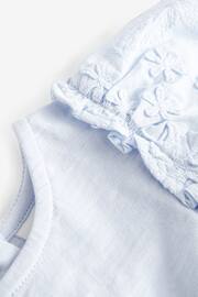 Blue Flower Short Sleeve Embroidered Blouse (3mths-7yrs) - Image 3 of 4