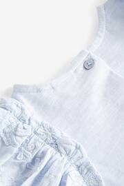 Blue Flower Short Sleeve Embroidered Blouse (3mths-7yrs) - Image 4 of 4