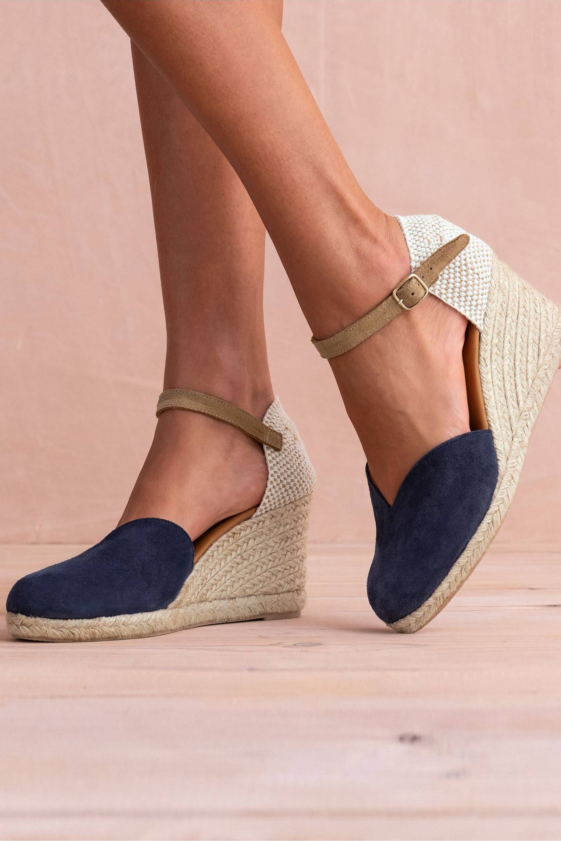 Celtic & Co. Blue Ankle Strap Wedge Espadrilles - Image 1 of 5