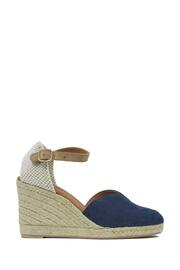 Celtic & Co. Blue Ankle Strap Wedge Espadrilles - Image 2 of 5