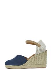 Celtic & Co. Blue Ankle Strap Wedge Espadrilles - Image 3 of 5