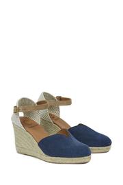 Celtic & Co. Blue Ankle Strap Wedge Espadrilles - Image 4 of 5