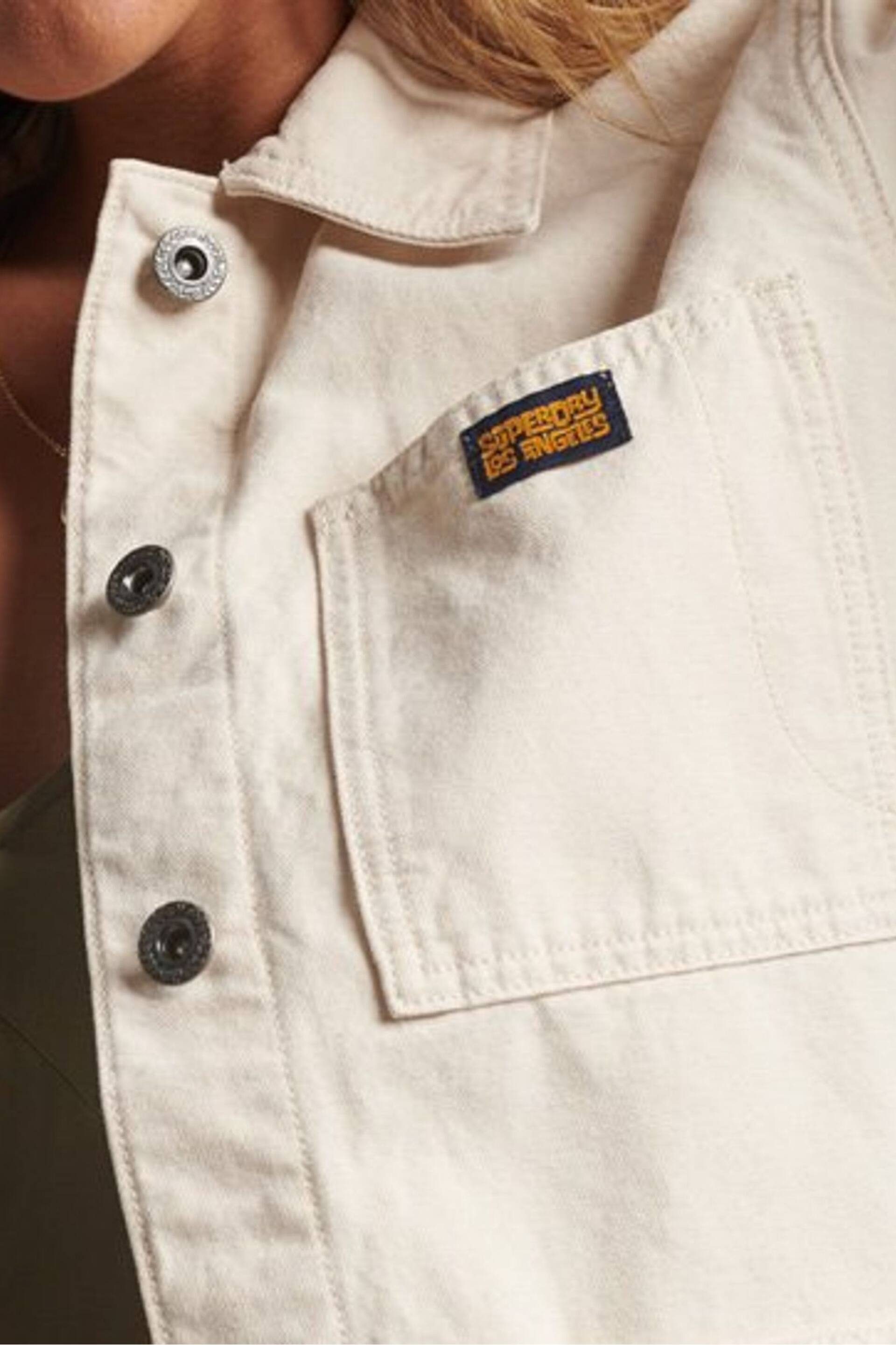 Superdry Cream Cotton Vintage Chore Jacket - Image 5 of 6