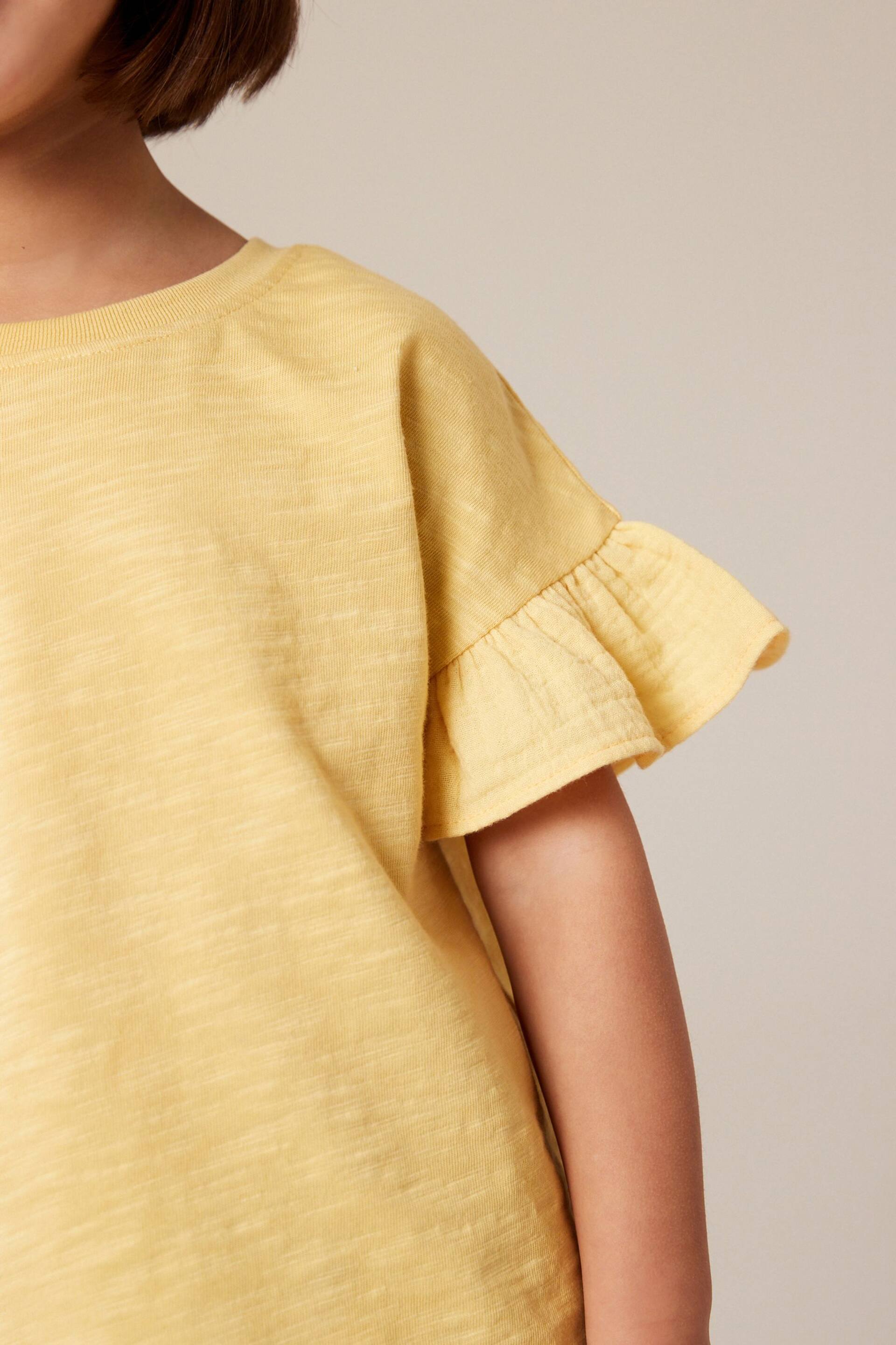 Yellow Frill Short Sleeve T-Shirt (3mths-7yrs) - Image 4 of 7